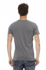 Trussardi Action Gray Cotton Men T-Shirt -   -  Trussardi Action.
