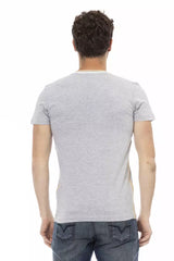 Trussardi Action Gray Cotton Men T-Shirt -   -  Trussardi Action.