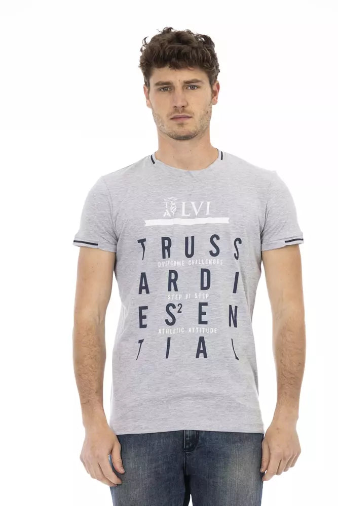 Trussardi Action Gray Cotton Men T-Shirt -   -  Trussardi Action.