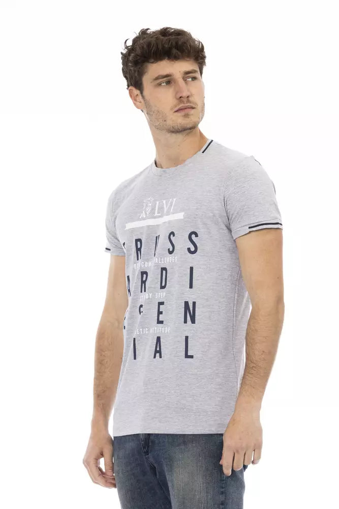 Trussardi Action Gray Cotton Men T-Shirt -   -  Trussardi Action.