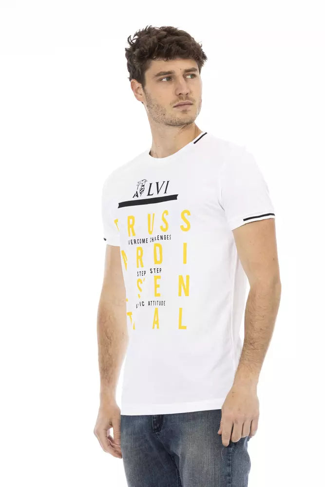 Trussardi Action White Cotton Men T-Shirt -   -  Trussardi Action.