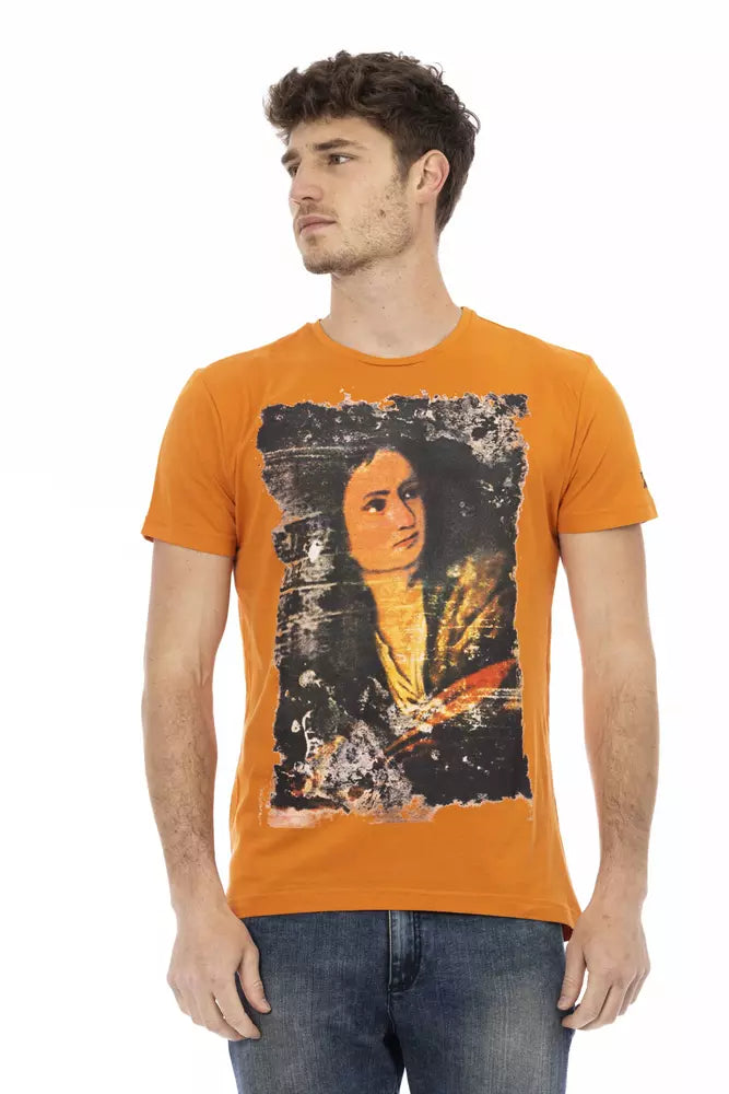 Trussardi Action Orange Cotton Men T-Shirt -   -  Trussardi Action.