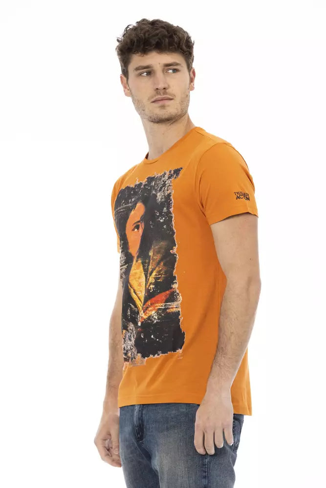 Trussardi Action Orange Cotton Men T-Shirt -   -  Trussardi Action.