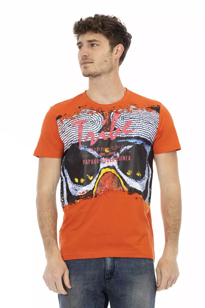 Trussardi Action Orange Cotton Men T-Shirt -   -  Trussardi Action.