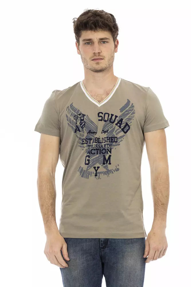 Trussardi Action Green Cotton Men T-Shirt -   -  Trussardi Action.