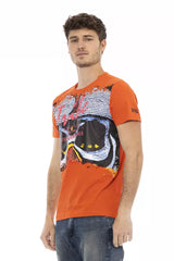 Trussardi Action Orange Cotton Men T-Shirt -   -  Trussardi Action.