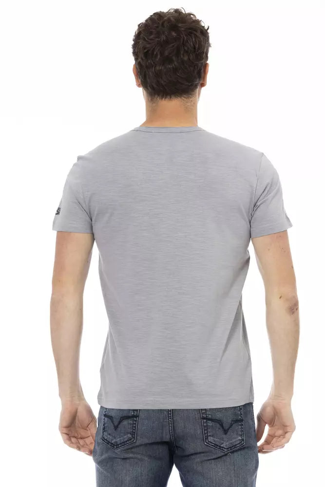 Trussardi Action Gray Cotton Men T-Shirt -   -  Trussardi Action.