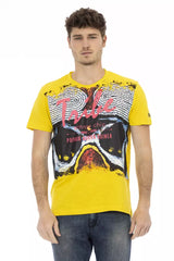 Trussardi Action Yellow Cotton Men T-Shirt -   -  Trussardi Action.