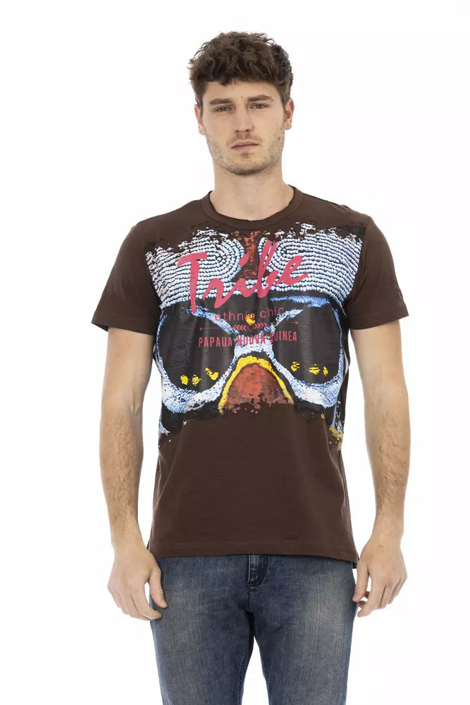 Trussardi Action Brown Cotton Men T-Shirt -   -  Trussardi Action.