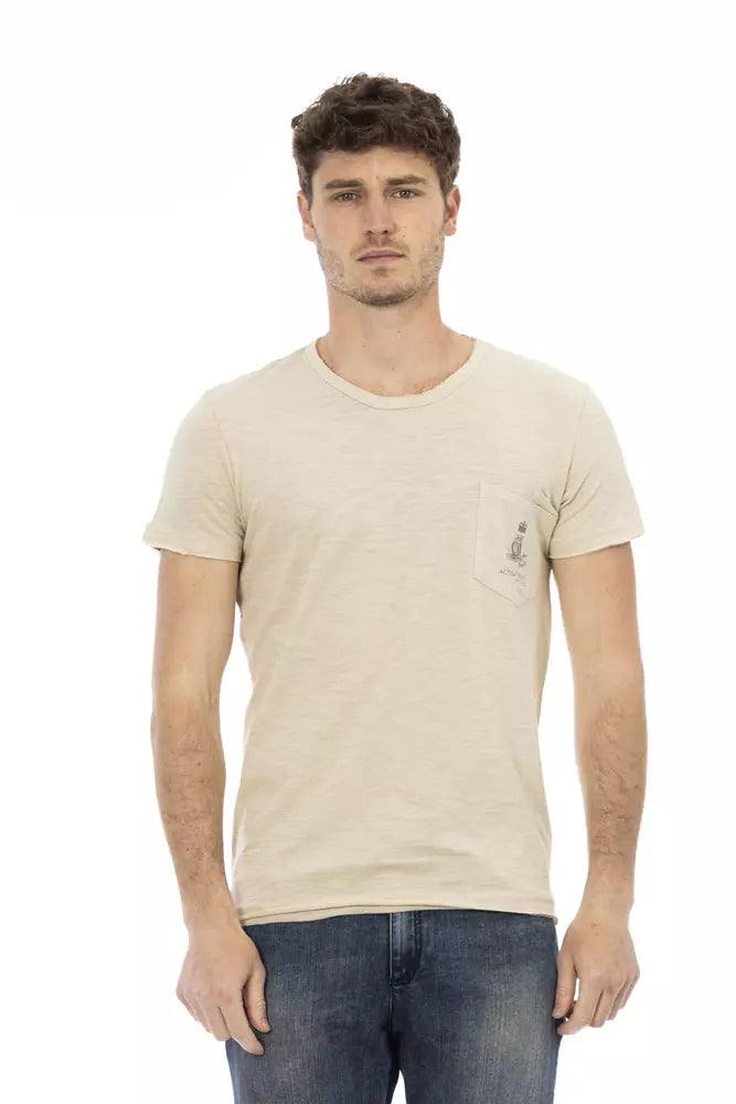 Trussardi Action Beige Cotton Men T-Shirt -   -  Trussardi Action.