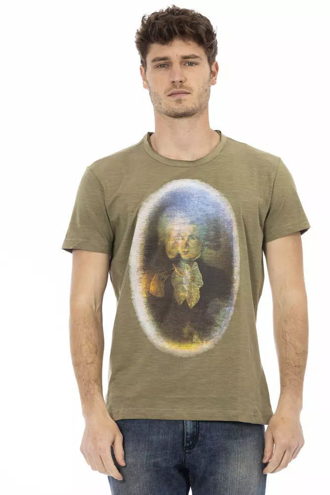 Trussardi Action Green Cotton Men T-Shirt -   -  Trussardi Action.