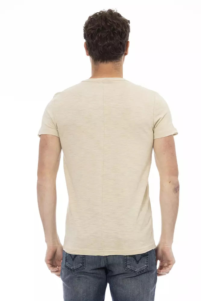 Trussardi Action Beige Cotton Men T-Shirt -   -  Trussardi Action.