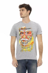 Trussardi Action Gray Cotton Men T-Shirt -   -  Trussardi Action.