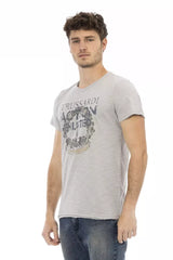 Trussardi Action Gray Cotton Men T-Shirt -   -  Trussardi Action.