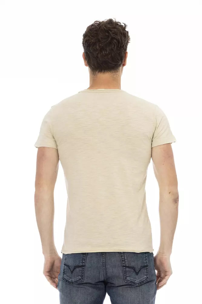 Trussardi Action Beige Cotton Men T-Shirt -   -  Trussardi Action.