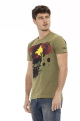 Trussardi Action Green Cotton Men T-Shirt -   -  Trussardi Action.