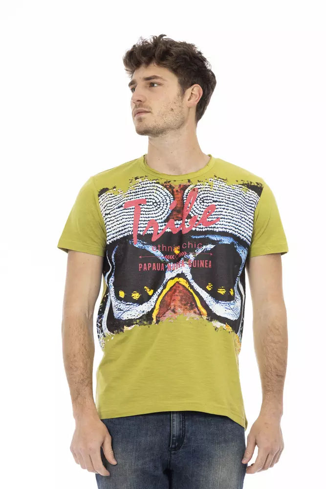 Trussardi Action Green Cotton Men T-Shirt -   -  Trussardi Action.