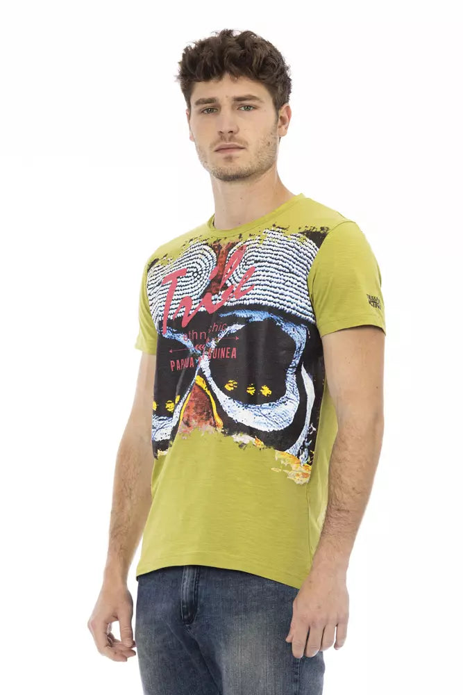 Trussardi Action Green Cotton Men T-Shirt -   -  Trussardi Action.
