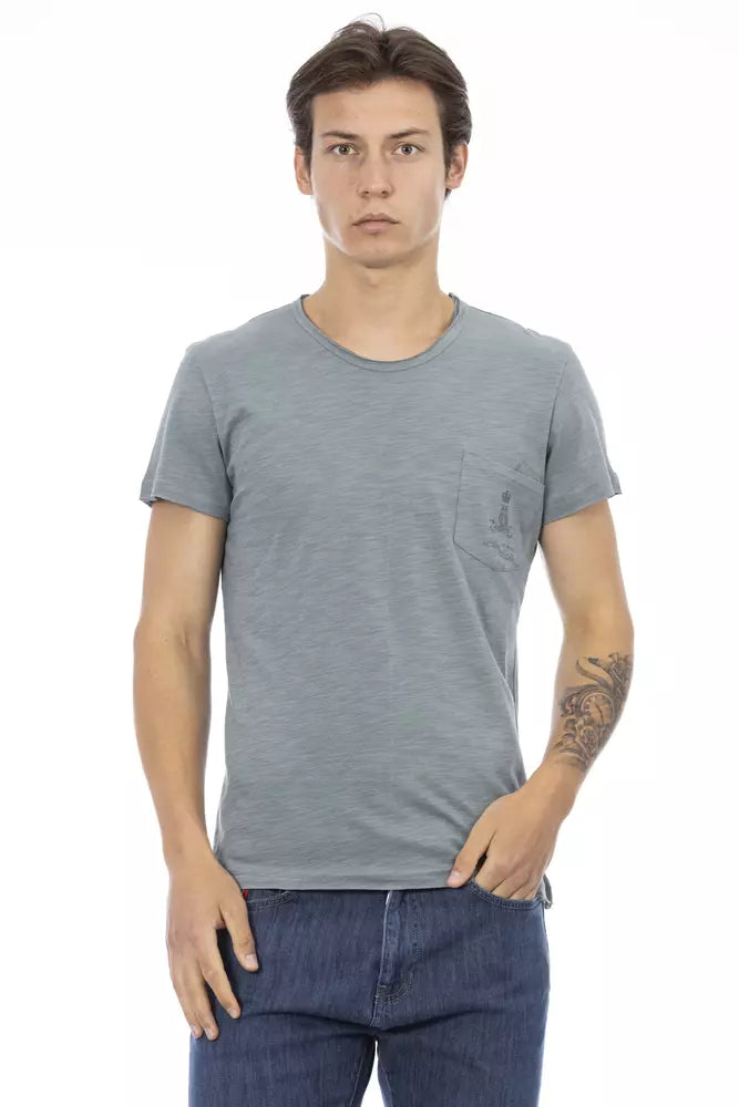 Trussardi Action Gray Cotton Men T-Shirt -   -  Trussardi Action.
