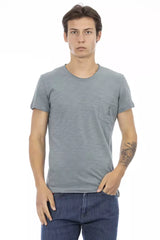 Trussardi Action Gray Cotton Men T-Shirt -   -  Trussardi Action.