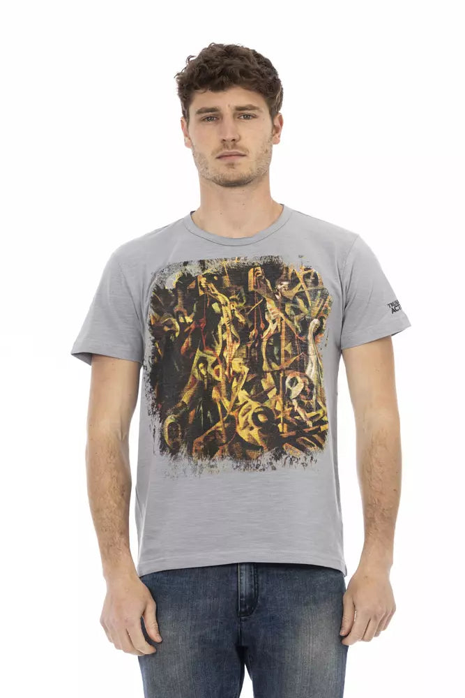 Trussardi Action Gray Cotton Men T-Shirt -   -  Trussardi Action.