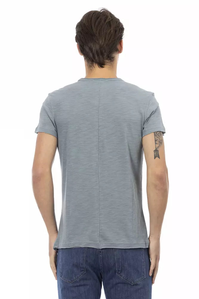 Trussardi Action Gray Cotton Men T-Shirt -   -  Trussardi Action.