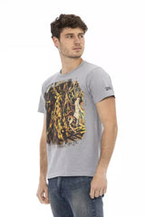 Trussardi Action Gray Cotton Men T-Shirt -   -  Trussardi Action.