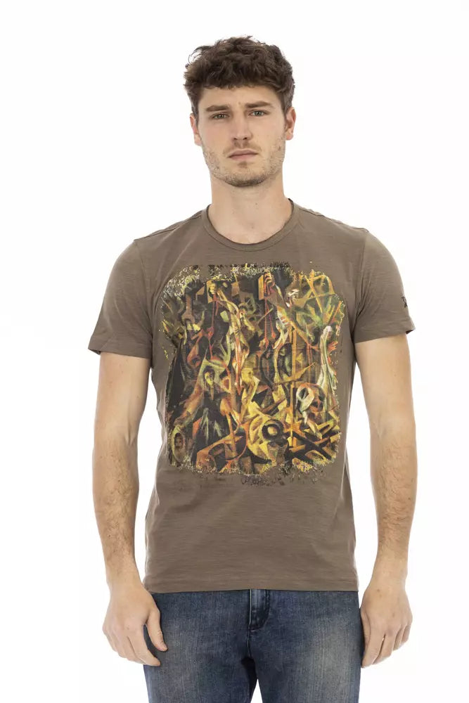 Trussardi Action Brown Cotton Men T-Shirt -   -  Trussardi Action.