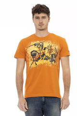Trussardi Action Orange Cotton Men T-Shirt -   -  Trussardi Action.