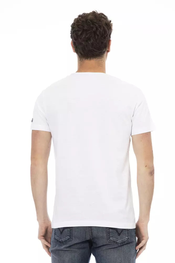 Trussardi Action Chic White Round Neck Cotton Tee -   -  Trussardi Action.