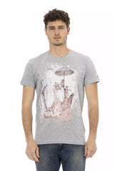 Trussardi Action Gray Cotton Men T-Shirt -   -  Trussardi Action.