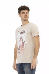 Trussardi Action Beige Cotton Men T-Shirt -   -  Trussardi Action.