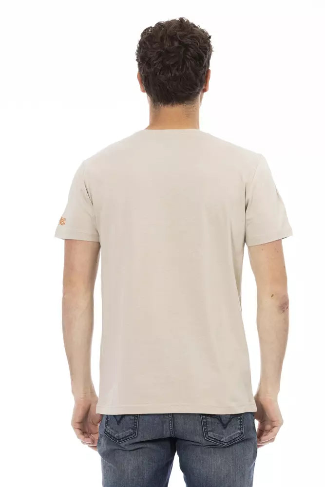 Trussardi Action Beige Cotton Men T-Shirt -   -  Trussardi Action.
