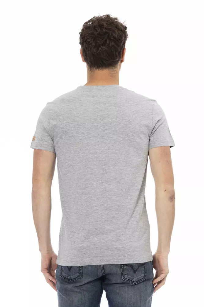 Trussardi Action Gray Cotton Men T-Shirt -   -  Trussardi Action.