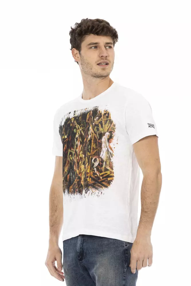 Trussardi Action White Cotton Men T-Shirt -   -  Trussardi Action.
