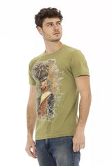 Trussardi Action Green Cotton Men T-Shirt -   -  Trussardi Action.
