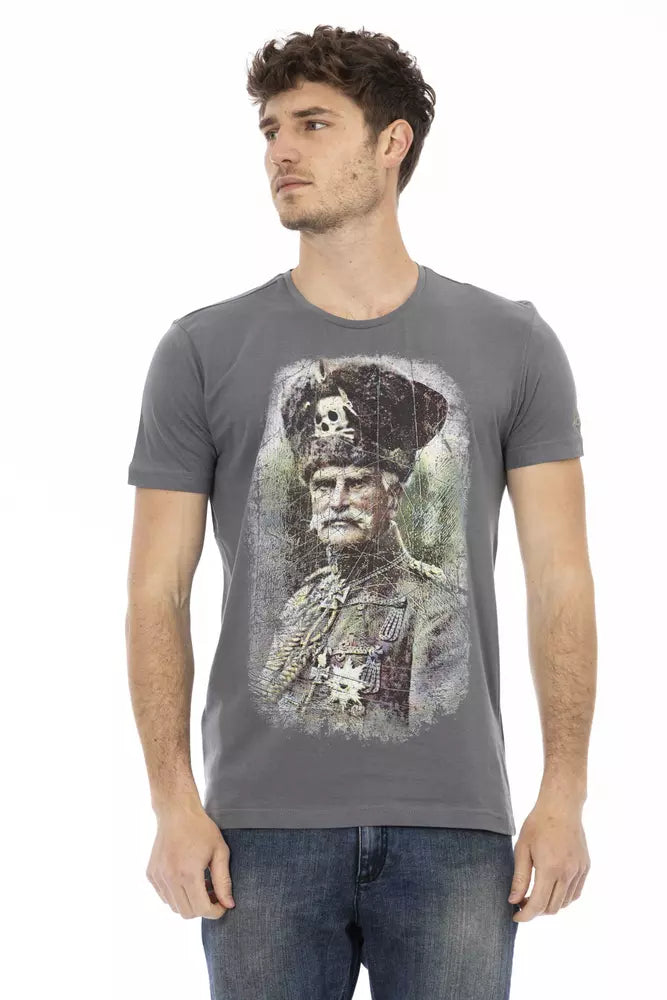 Trussardi Action Gray Cotton Men T-Shirt -   -  Trussardi Action.