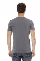 Trussardi Action Gray Cotton Men T-Shirt -   -  Trussardi Action.