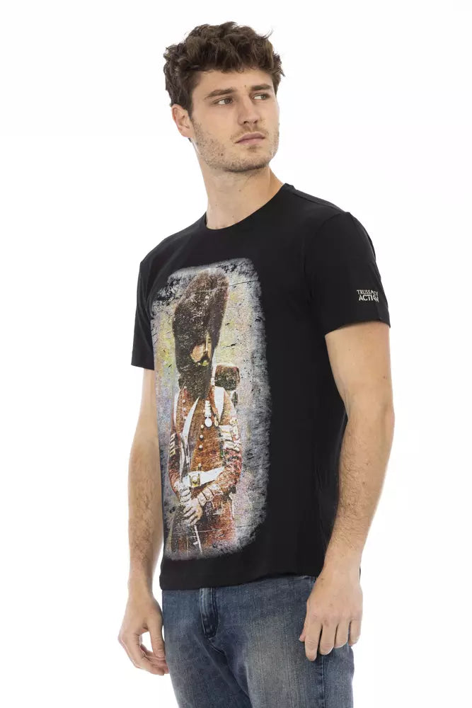 Trussardi Action Black Cotton Men T-Shirt -   -  Trussardi Action.