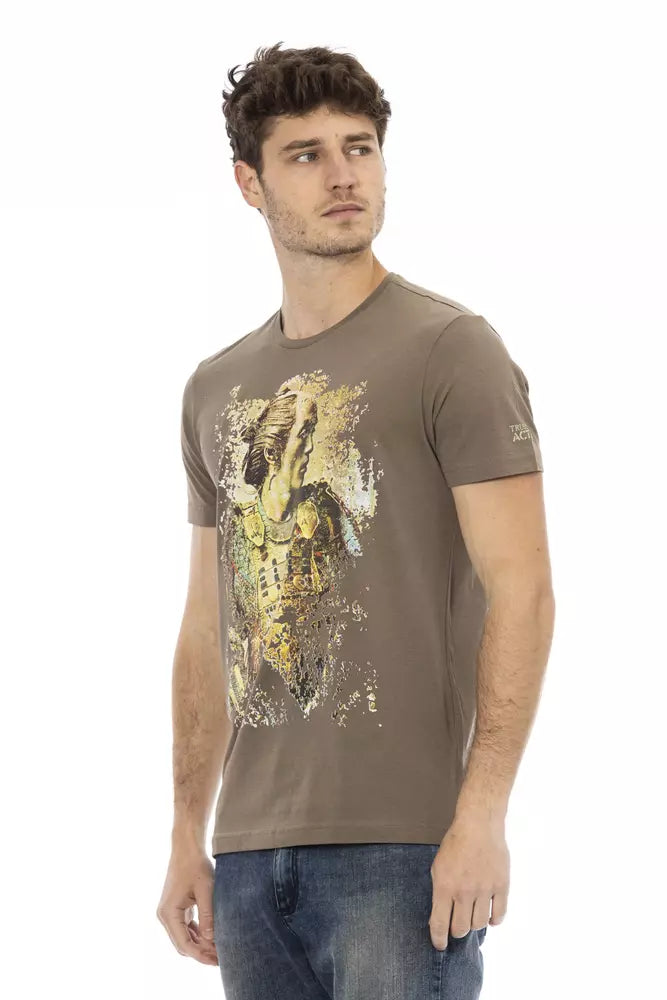 Trussardi Action Brown Cotton Men T-Shirt -   -  Trussardi Action.