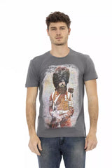 Trussardi Action Gray Cotton Men T-Shirt -   -  Trussardi Action.