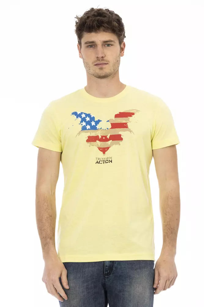Trussardi Action Yellow Cotton Men T-Shirt -   -  Trussardi Action.