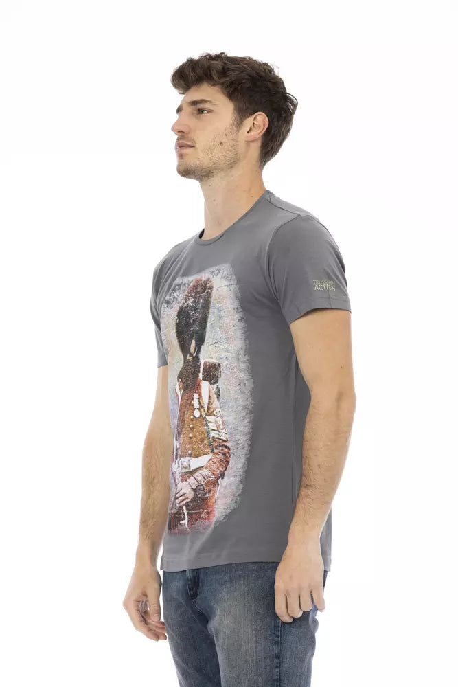 Trussardi Action Gray Cotton Men T-Shirt -   -  Trussardi Action.