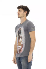 Trussardi Action Gray Cotton Men T-Shirt -   -  Trussardi Action.