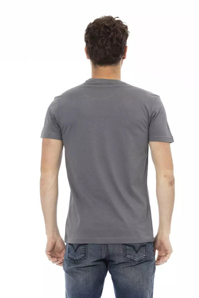 Trussardi Action Gray Cotton Men T-Shirt -   -  Trussardi Action.