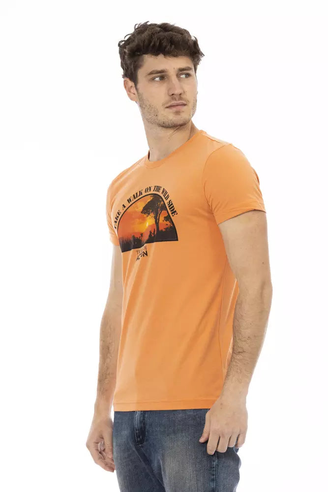 Trussardi Action Orange Cotton Men T-Shirt -   -  Trussardi Action.
