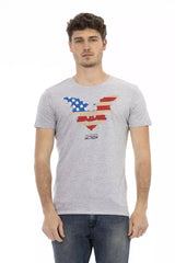 Trussardi Action Gray Cotton Men T-Shirt -   -  Trussardi Action.
