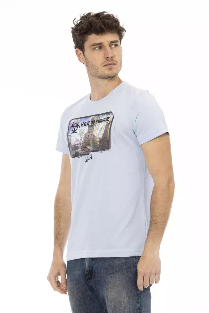 Trussardi Action Light Blue Cotton Men T-Shirt -   -  Trussardi Action.