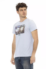 Trussardi Action Light Blue Cotton Men T-Shirt -   -  Trussardi Action.