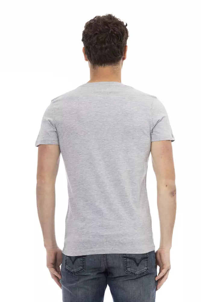 Trussardi Action Gray Cotton Men T-Shirt -   -  Trussardi Action.